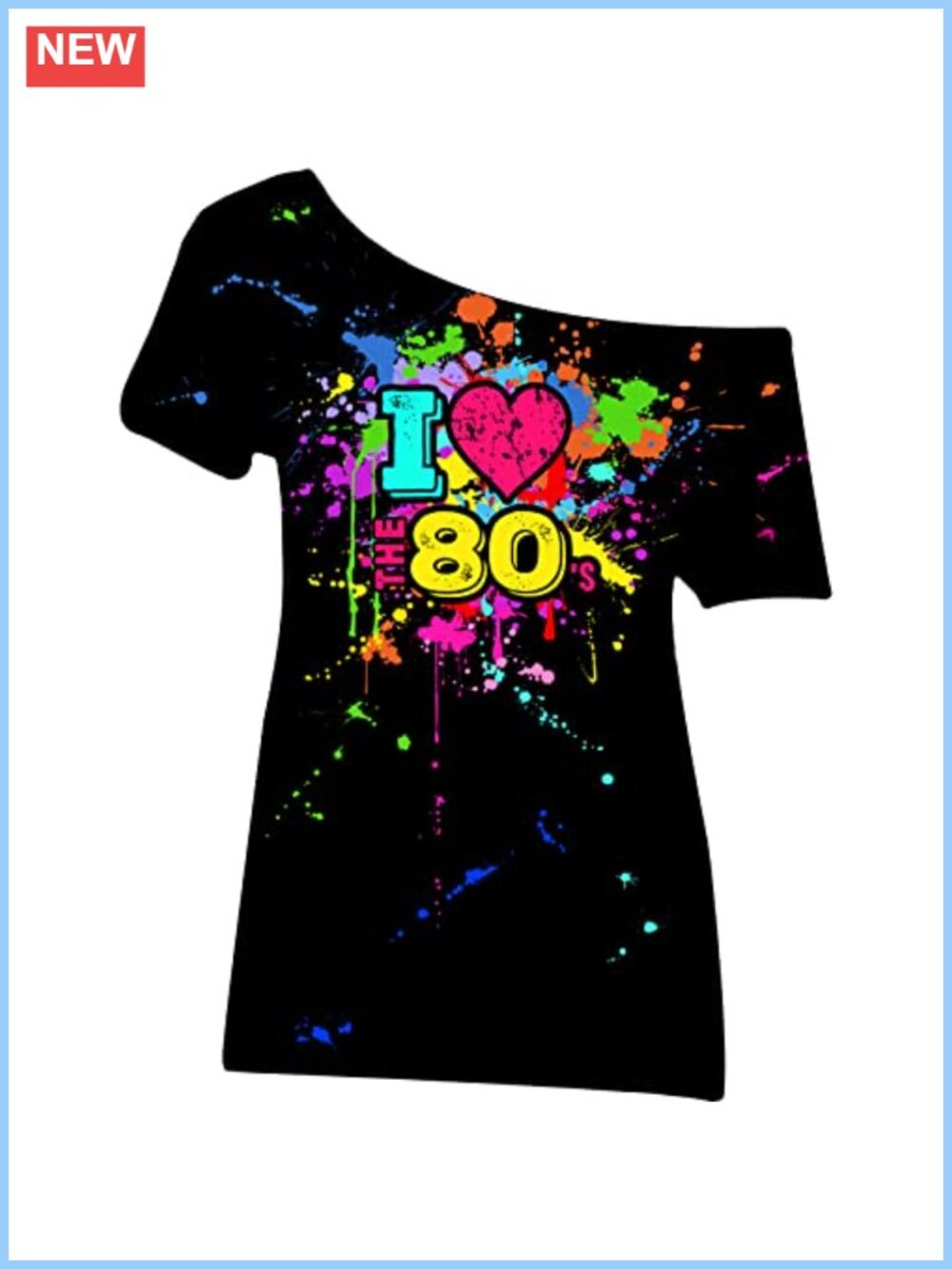 80s Costume Off Shoulder Shirt for Women Plus Size 4X